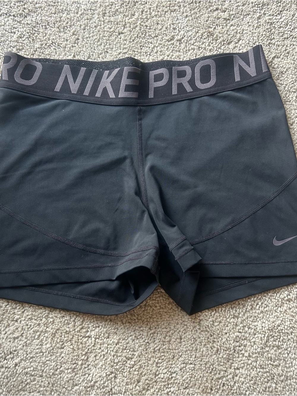 Nike Black Women's Pro Compression Shorts with Branded Waistband